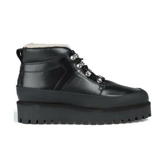 GANNI Leather Platform Hiking Ankle Boots Size 38 EU 8 US - Picture 1 of 10